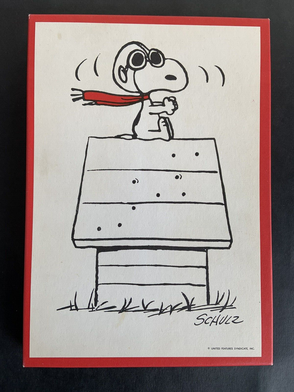 Vintage 1970s Hallmark Peanuts Stationery - Snoopy Flying Ace Red Baron