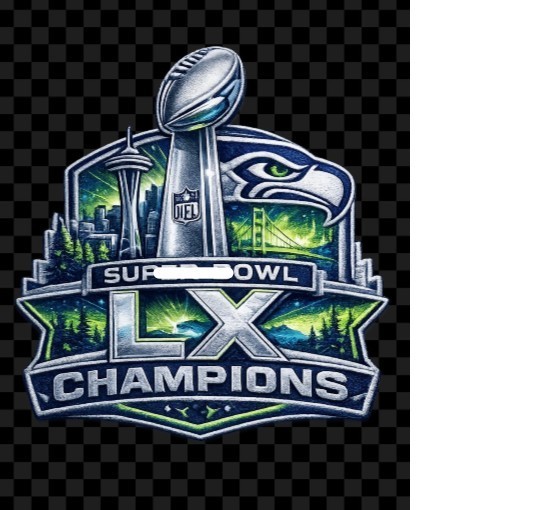 Seahawks SB 60  Embroidery iron on 4.0  inches Patch