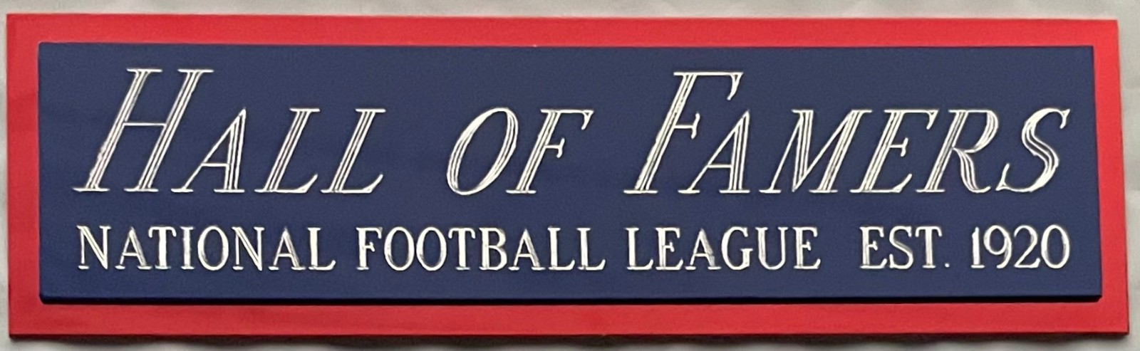 NFL HOF HALL OF FAME NAMEPLATE FOR AUTOGRAPHED Signed FOOTBALL-HELMET-JERSEY