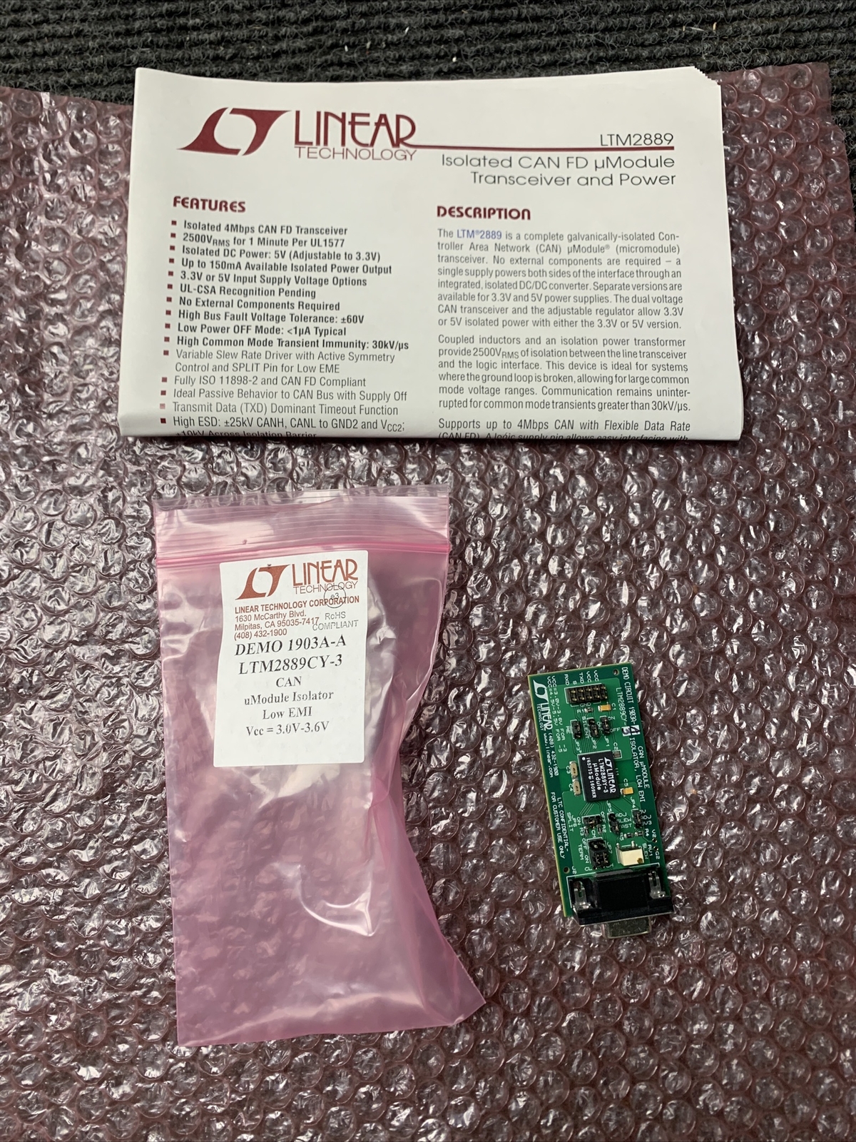 No Box Linear Technology Demo Board 1903A-A LTM2889CY-3