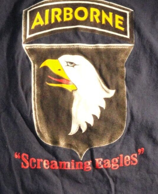DISCONTINUED 1998 101ST AIRBORNE DIVISION SCREAMING EAGLES SHIRT LINEAGE 3XL