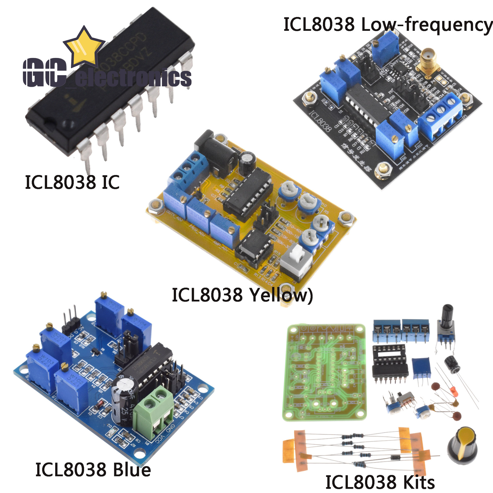 ICL8038 DC DDS Signal Generator Module/IC/DIY kit Sine Square Triangle Wave A3GS