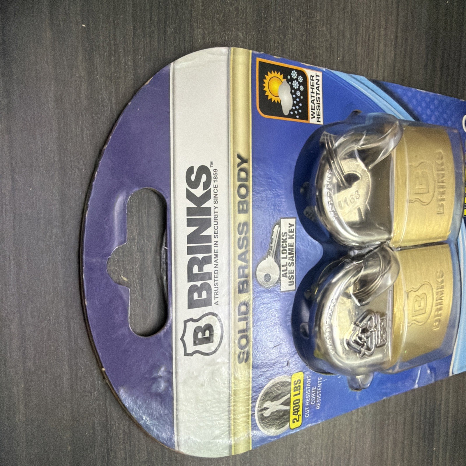 Brinks 161-40202 Solid Brass Padlock 40mm 2 Pack Keyed Alike High Security New