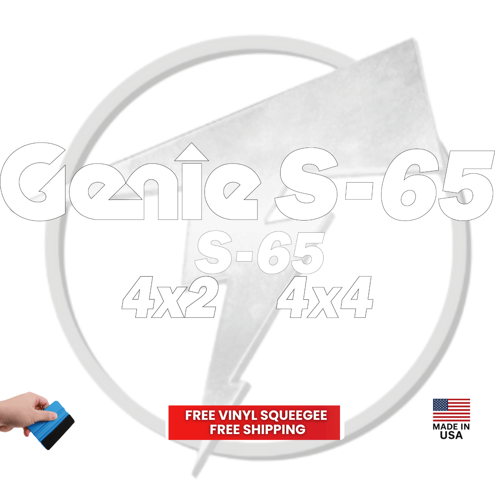 Fits Genie S-65 Main Decals Boom Lift Stickers – Free Shipping