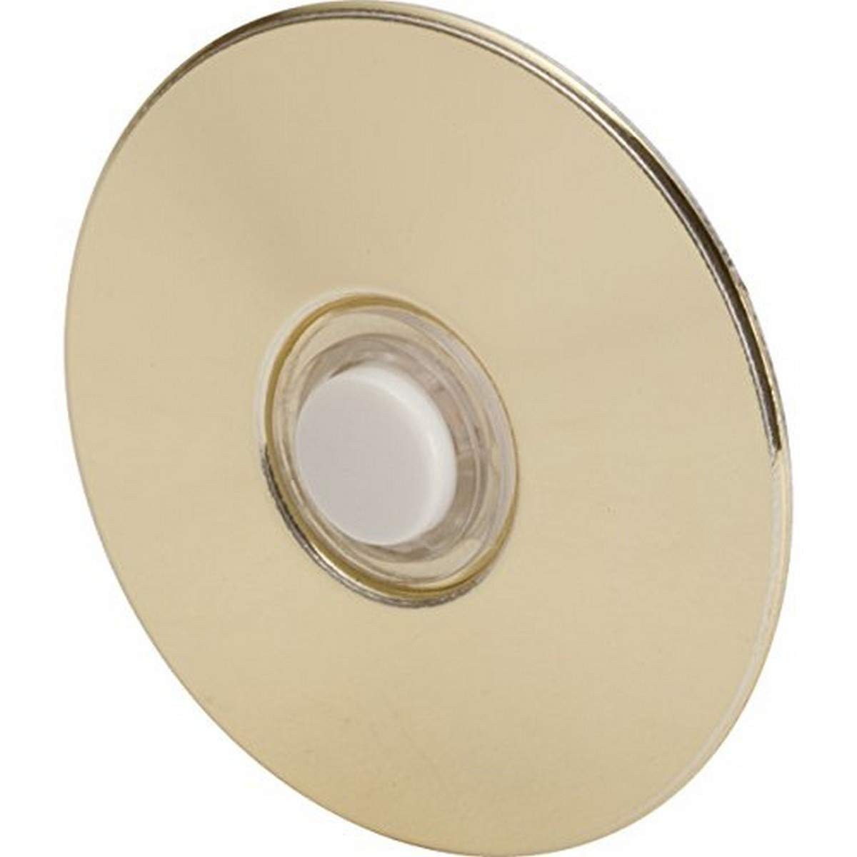 Unlighted Doorbell Button Brass 2.5in Round Surface Mount Wired Push Button