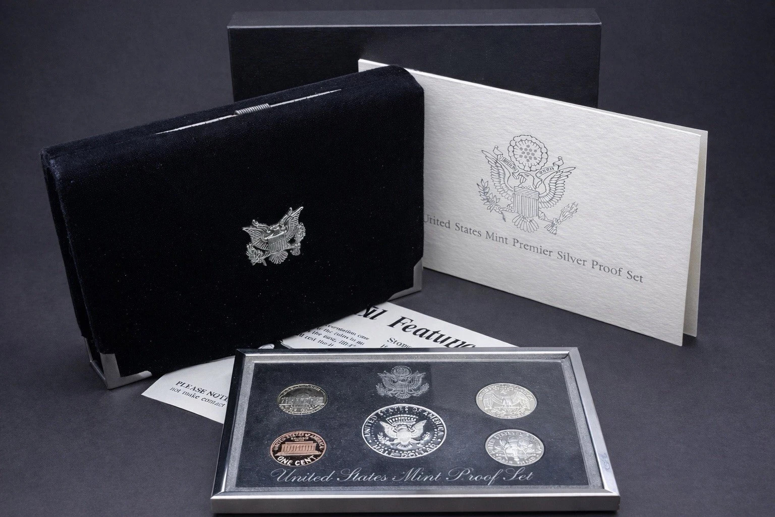 1994 U.S. Mint Premier Silver Proof Set  Box & COA  90% Silver – Deep GEM Cameo