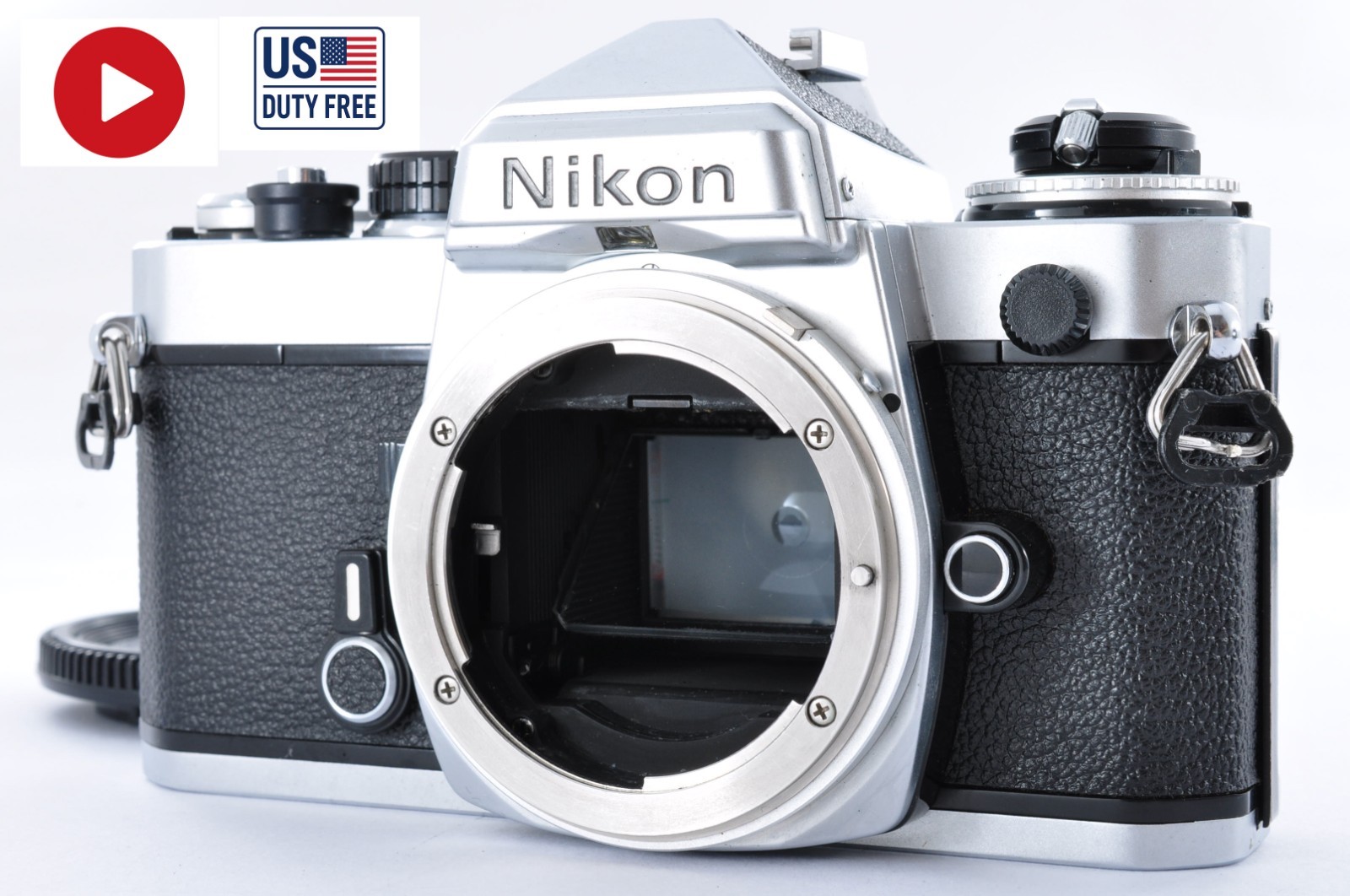 US Duty Free Nikon FE Silver 35mm SLR [ Near MINT ] Film Camera Body Japan #37