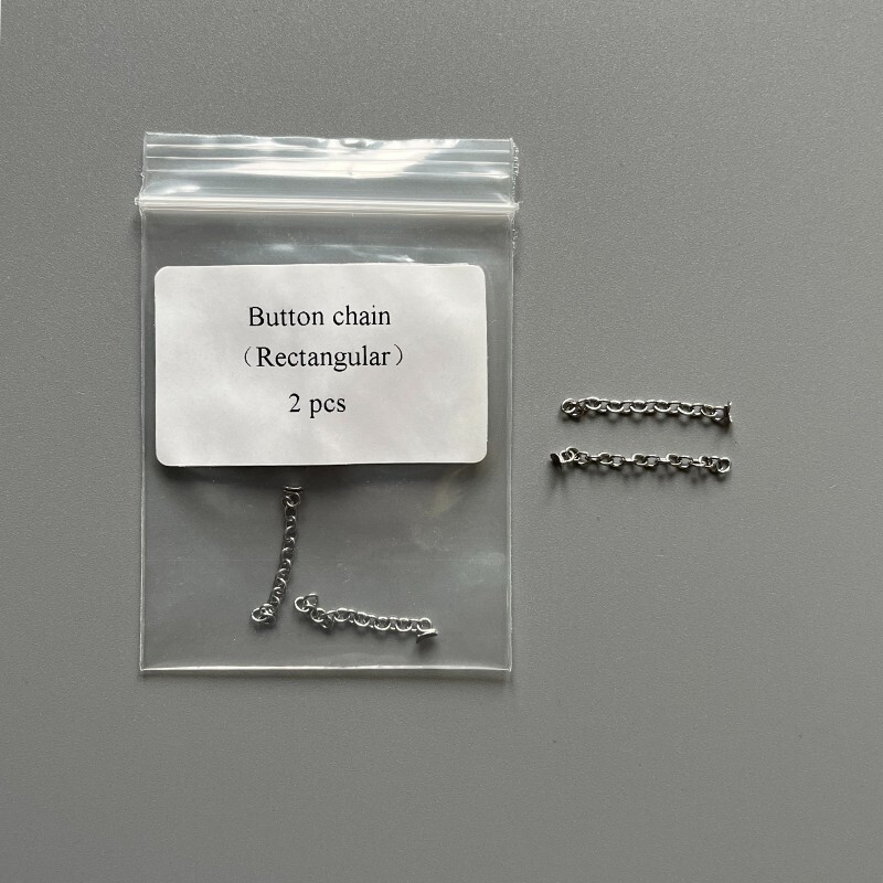 Dental Orthodontic Traction Chain Rectangular Lingual Buttons Silver 2pcs