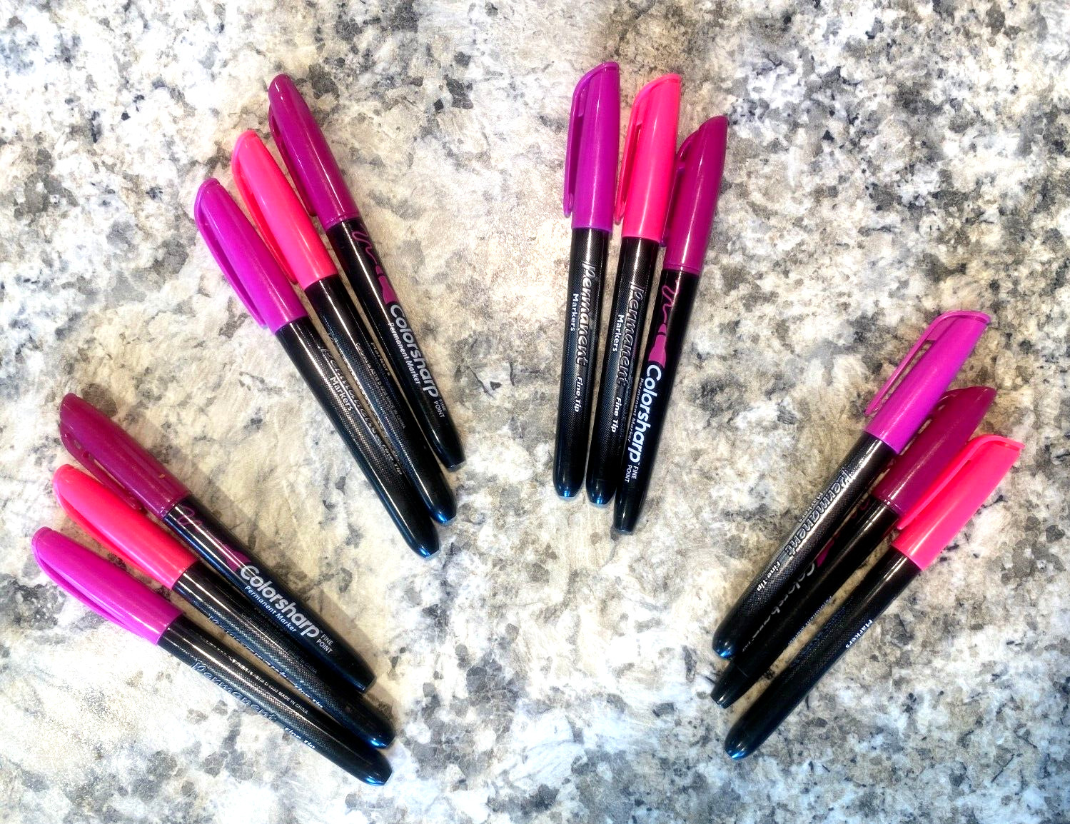 PINK Permanent Fine Tip Fine Point Shades Sharpies Type Pens Colorsharp Lot of 3