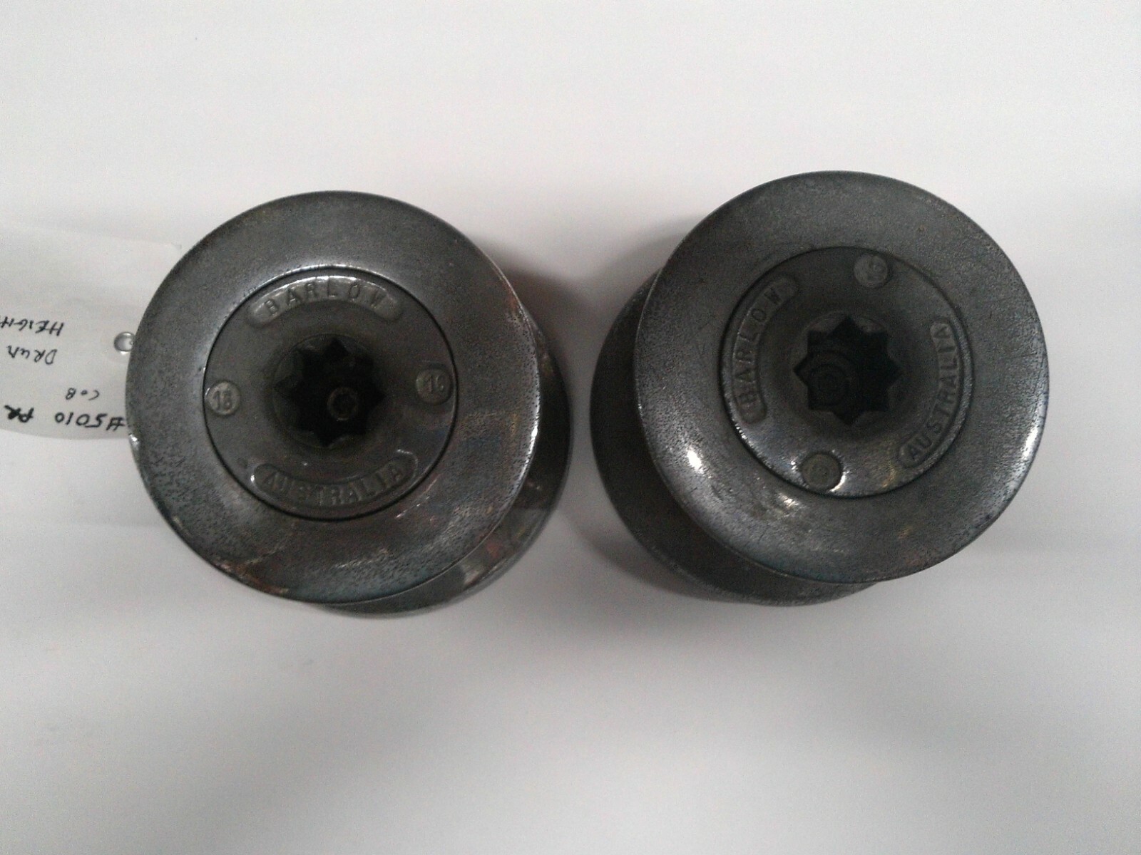 Used Pair Barlow Size 16 Single Speed Chromed Bronze Winches (Lot #5010)