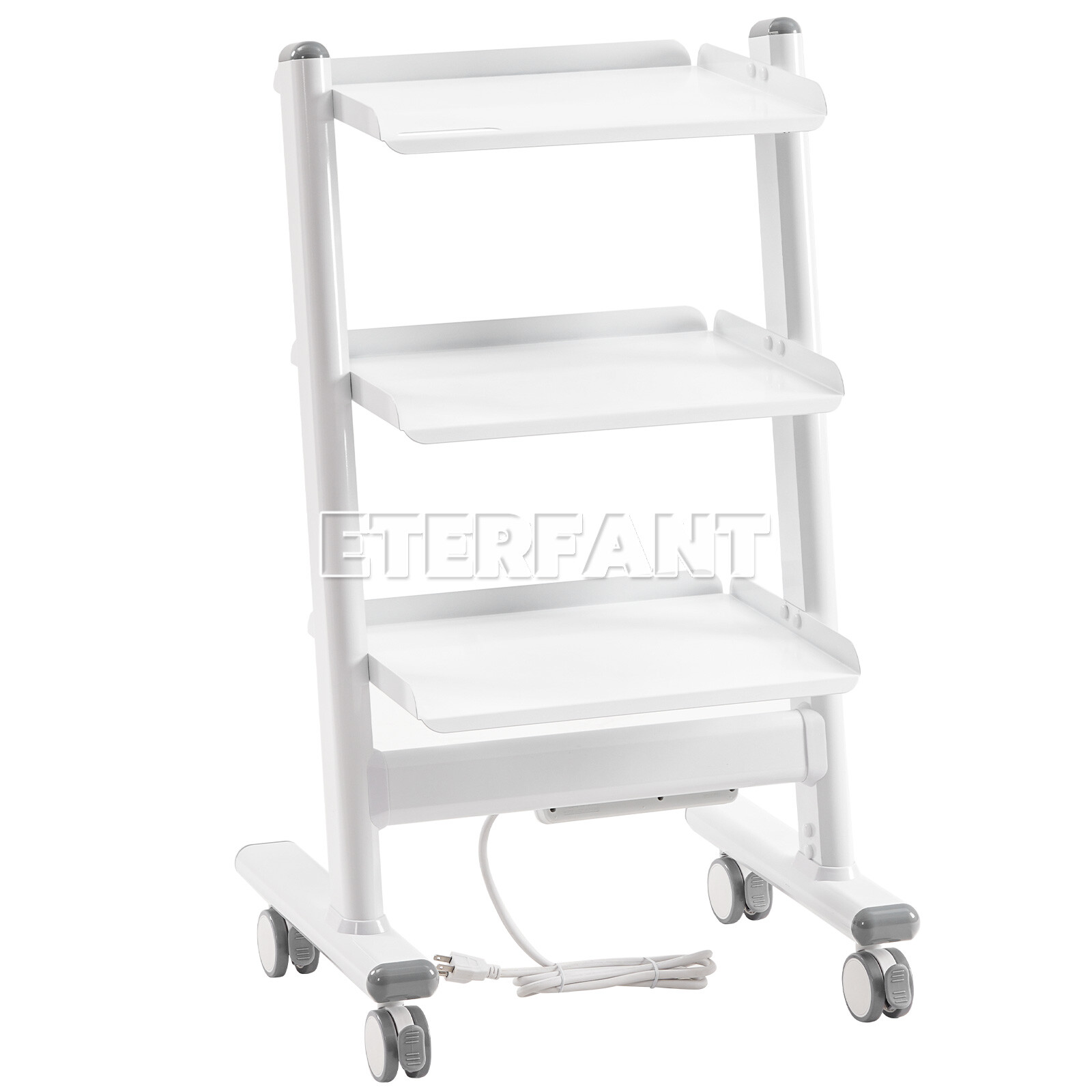 ETERFANT 3 Tiers Medical Trolley Stainless Steel Dental Lab Mobile Rolling Cart