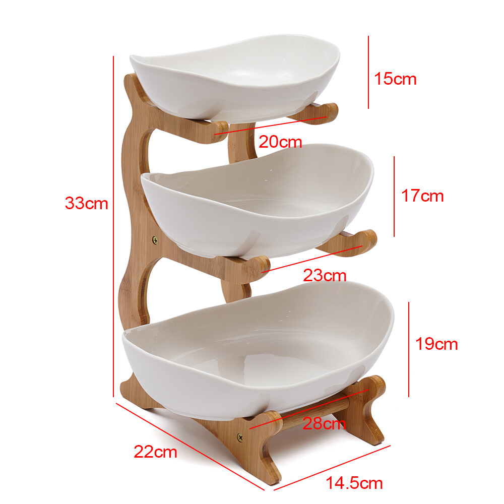 3 Tier Bowl Holder Fruit Basket Stand Kitchen Organizer Vegetables Storage Decor