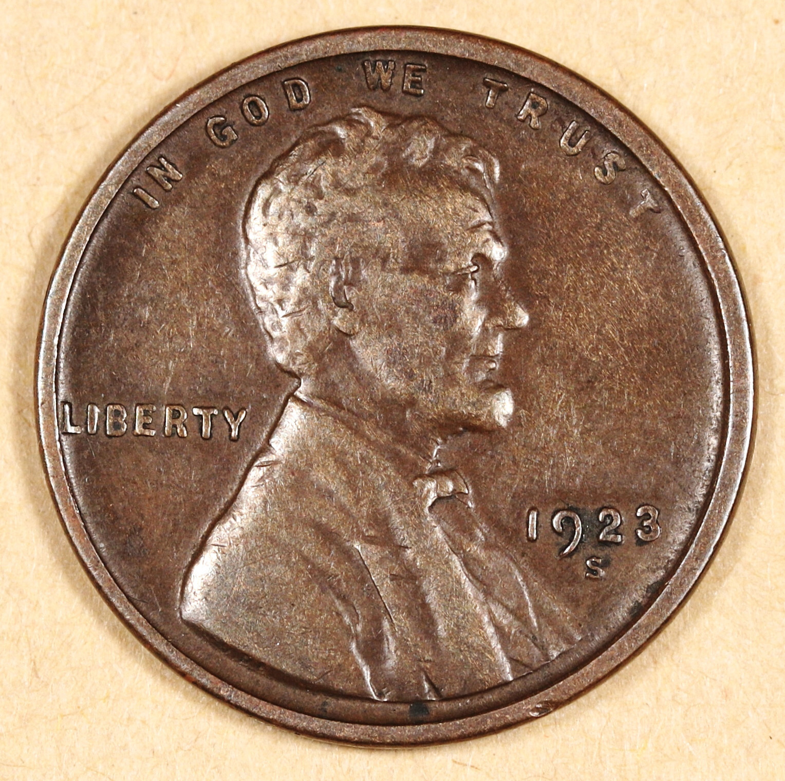 1923-s Lincoln Head Cent.  About XF.  193212