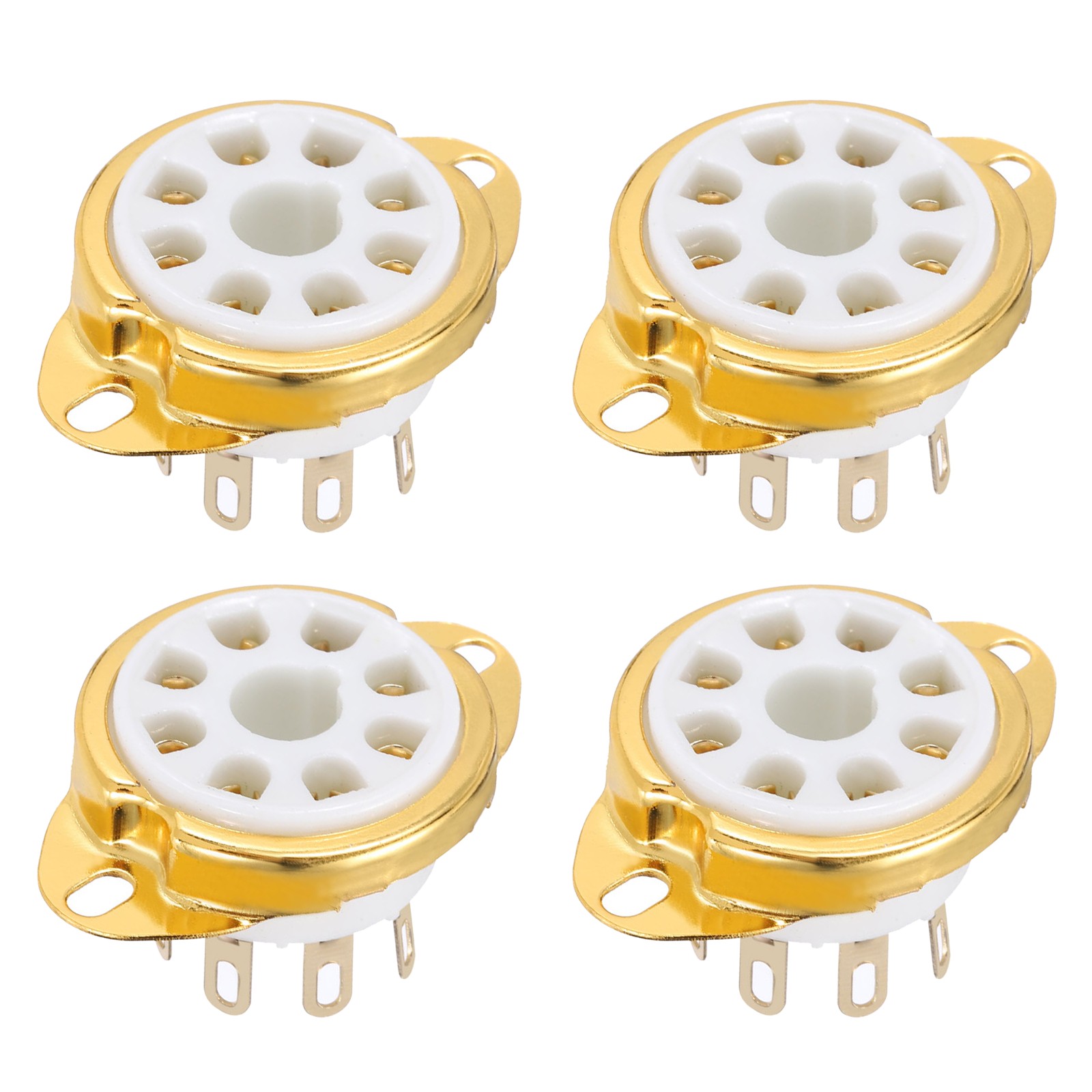 4 Pcs 8pin Tube Socket Ceramic Vacuum Tube Protect DIY Tube Pin Socket White