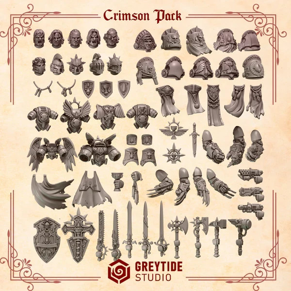 Crimson Lords Crimson Pack Upgrade Bits | 16K Resin 3D Printed [Greytide]