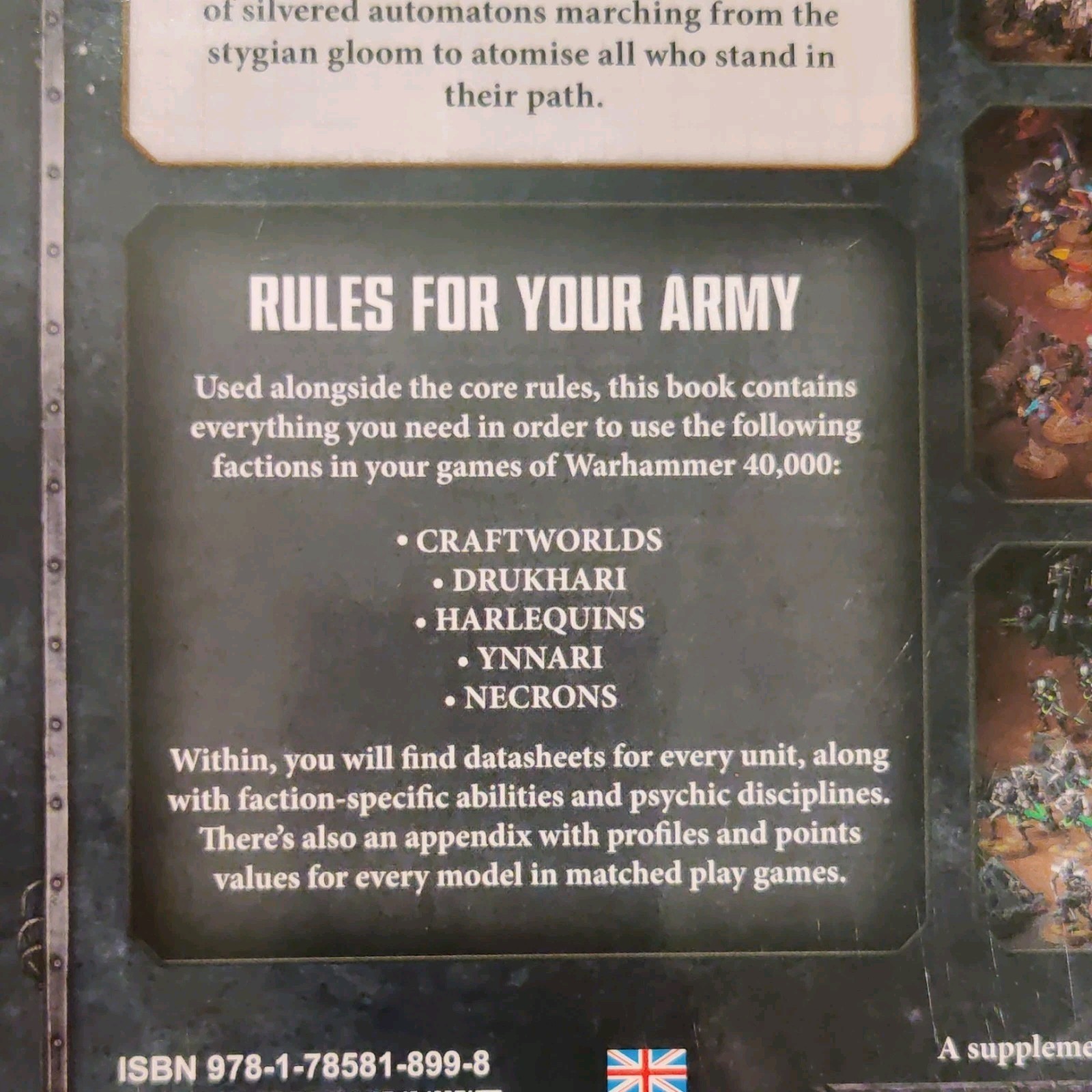 Warhammer 40k Index Xenos 1 2017 Good Condition