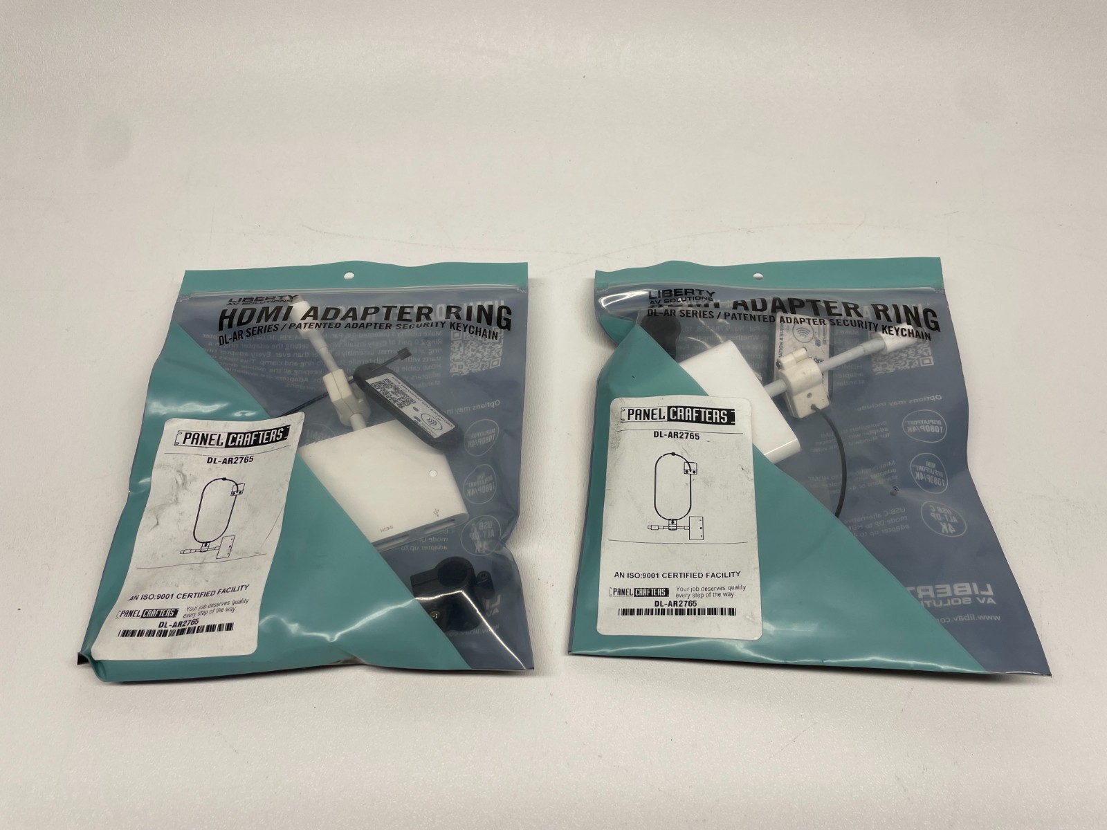 Liberty AV Panel Crafters DL-AR2765 HDMI Adapter Ring Security Keychain LOT OF 2