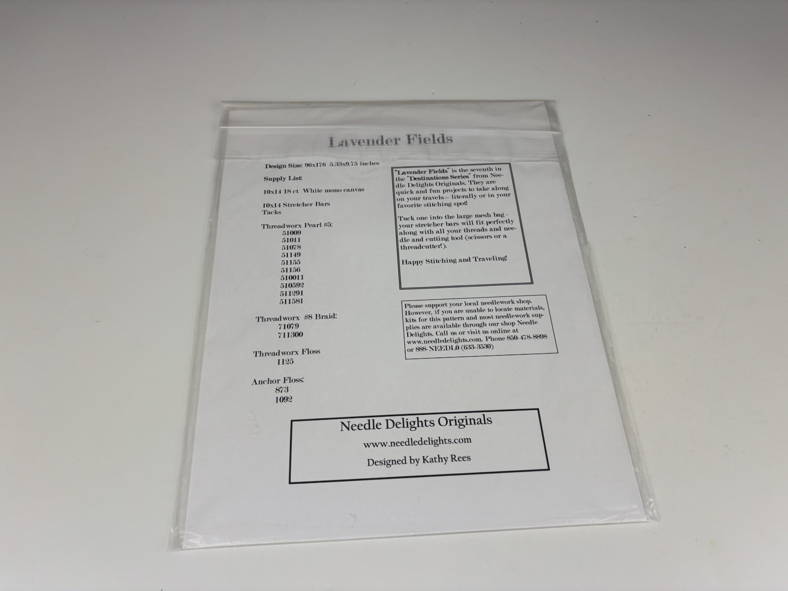 Needle Delights Originals Lavender Fields Needlepoint Pattern 1S