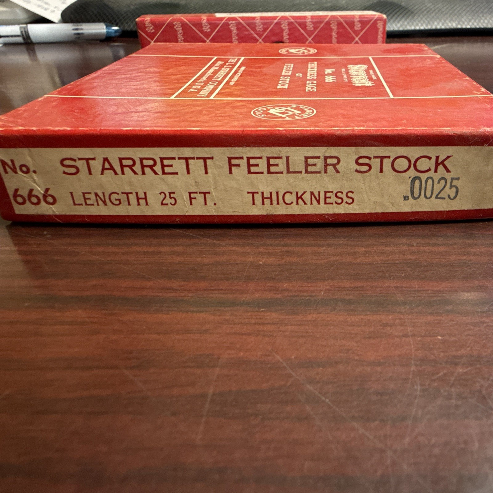 Starrett Feeler Stock Thickness Gage No. 666 .0025in 25ft in Box