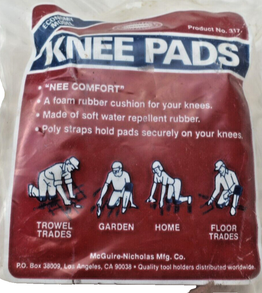 vintage Nicholas Economy Rubber Knee Pads P/N: #317 Unused in package &GREEN PR.