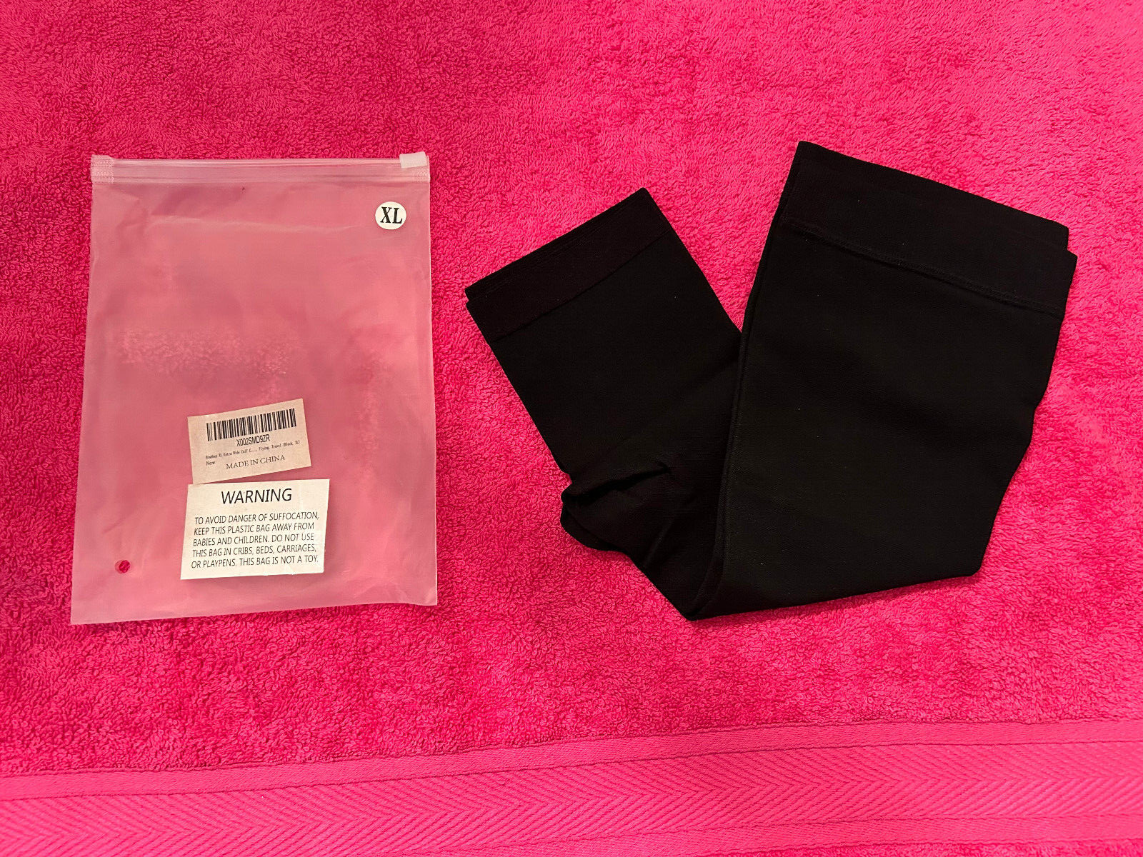 black open toe calf length compression socks sz XL