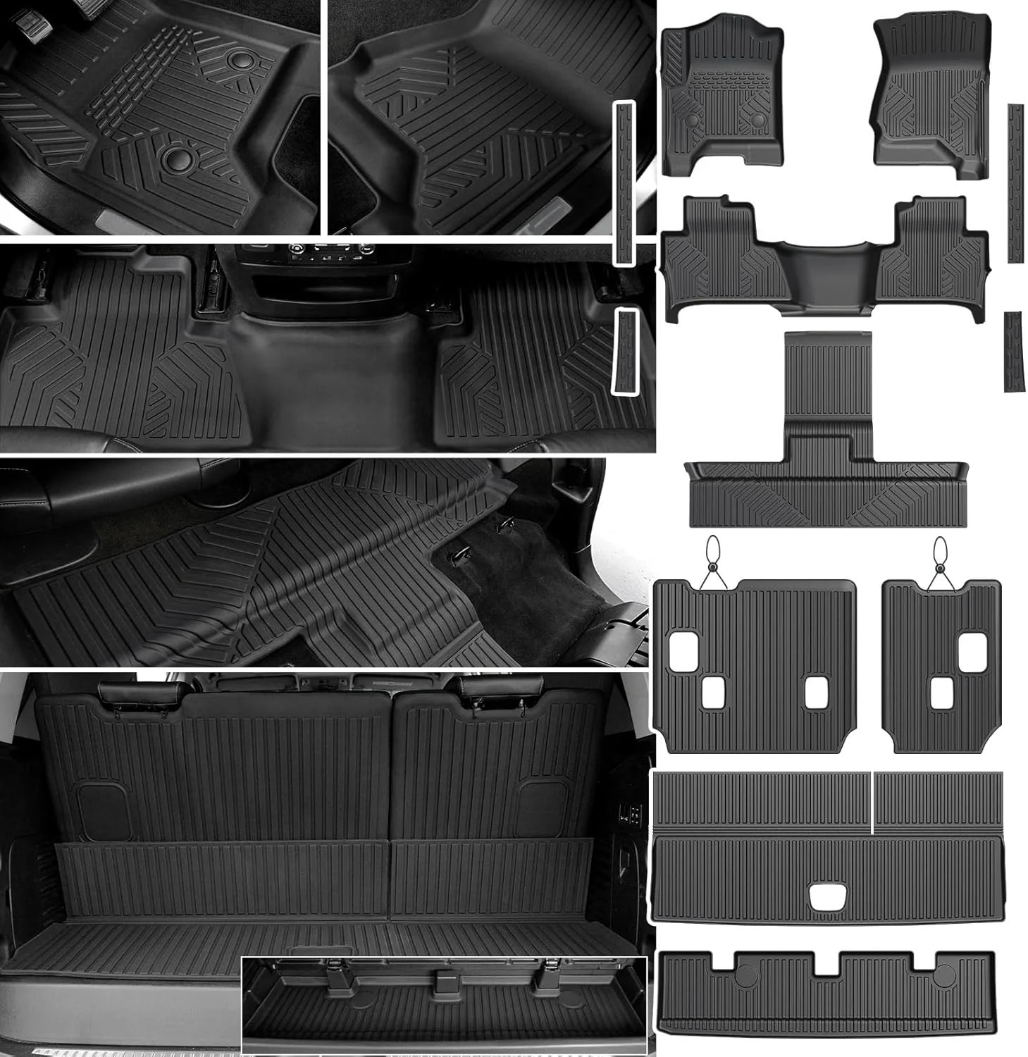 Floor Mats Set for 2015-2020 Chevrolet Chevy Tahoe/GMC Yukon 7 Seat (Not fit Yuk