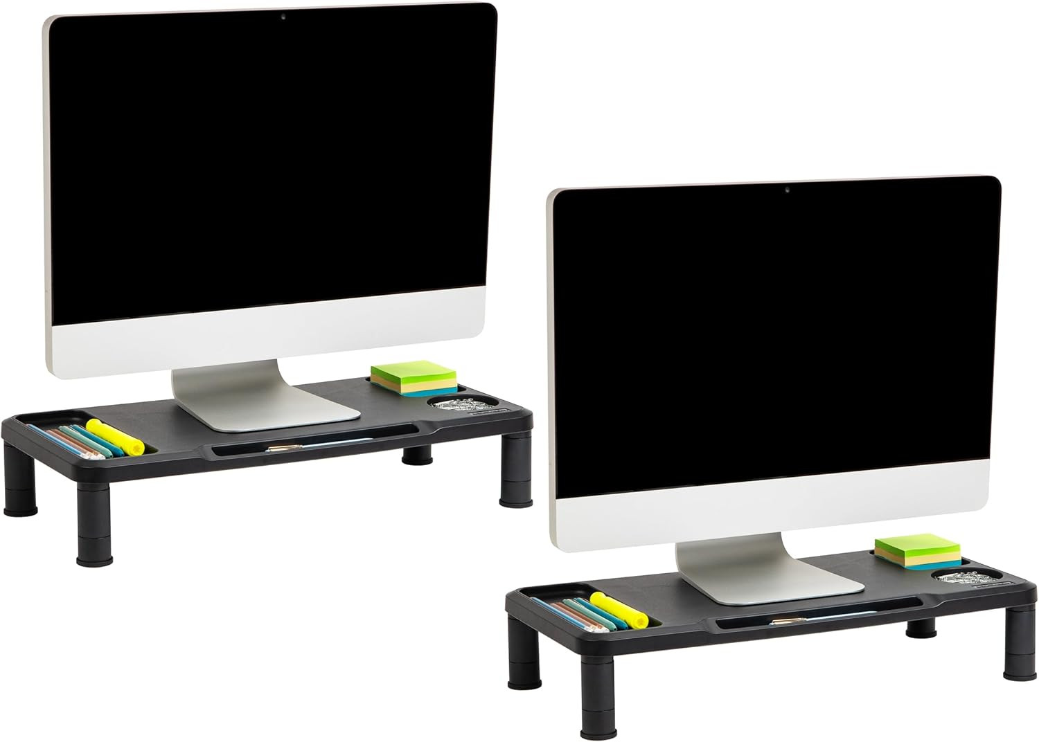 Monitor Stand, Laptop Riser, Desktop Organizer, Office, Plastic, 21.75" L X 10.2