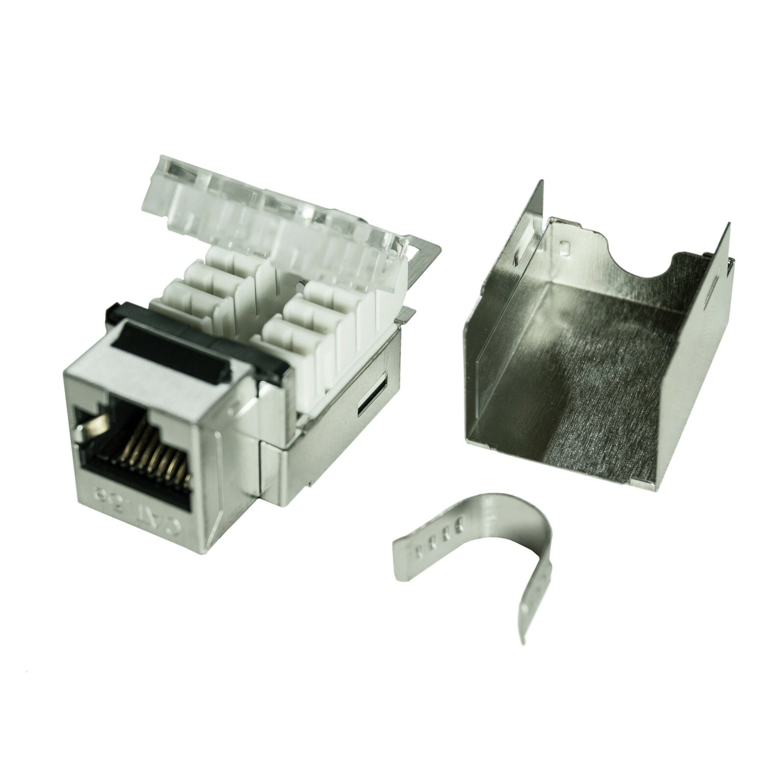 2 Pack Shielded CAT5e Keystone RJ45 Ethernet Network 110 Tool-Less Snap-In Jack