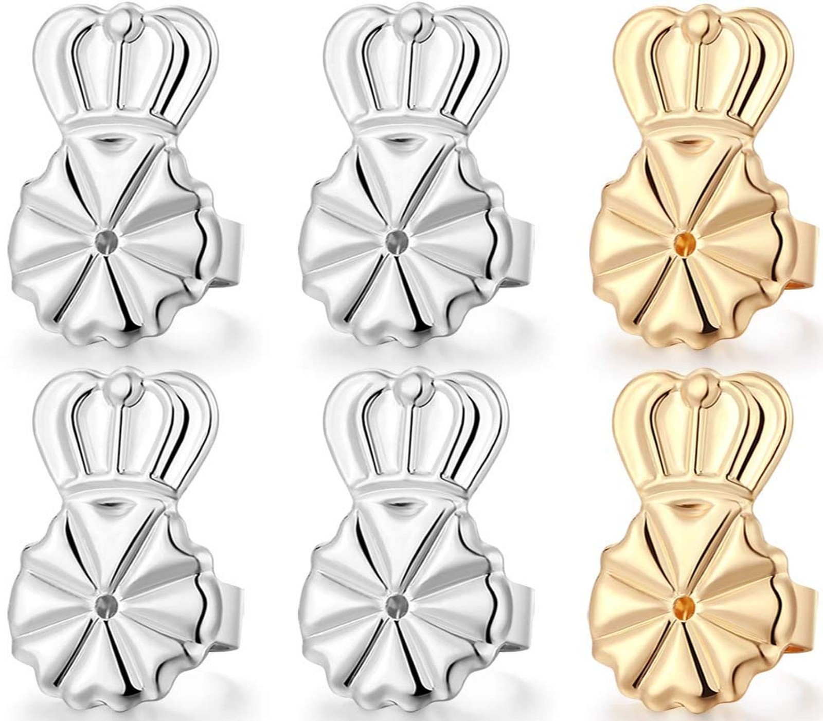 3 Pairs Earring Lifters,8MM Hypoallergenic Earring Backs for Droopy Ears,Adju...