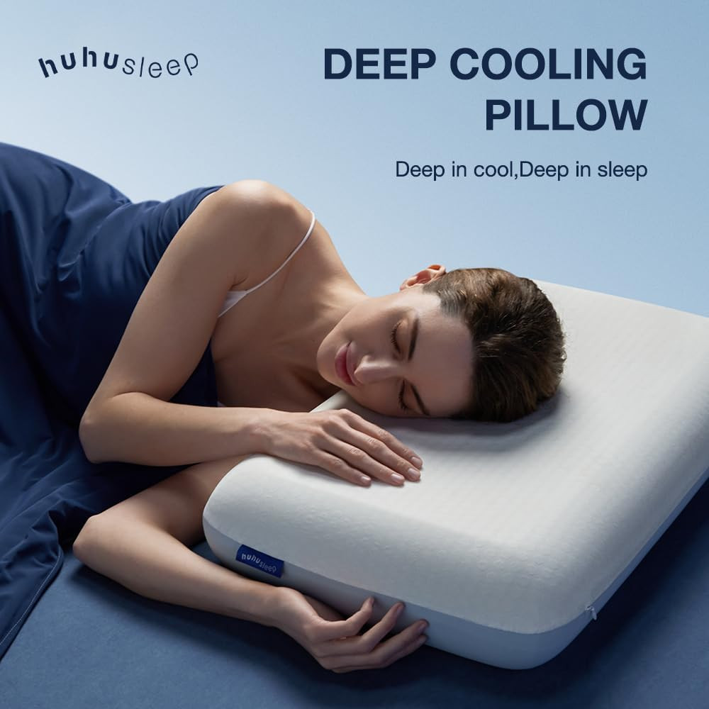 Deep Cooling Pillow,Memory Foam Pillows,Cooling Bed Pillow, Bed Pillow for Side,