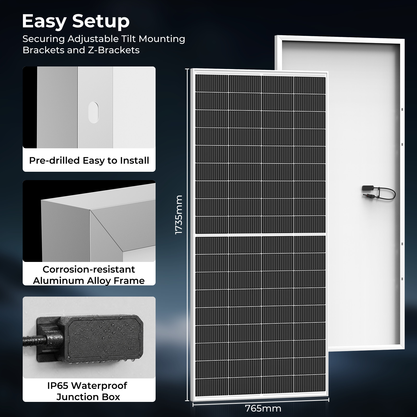 4PCS 350W 1400W Solar Panel 25.2% High Efficiency Home Shed Efficiency Off-Grid