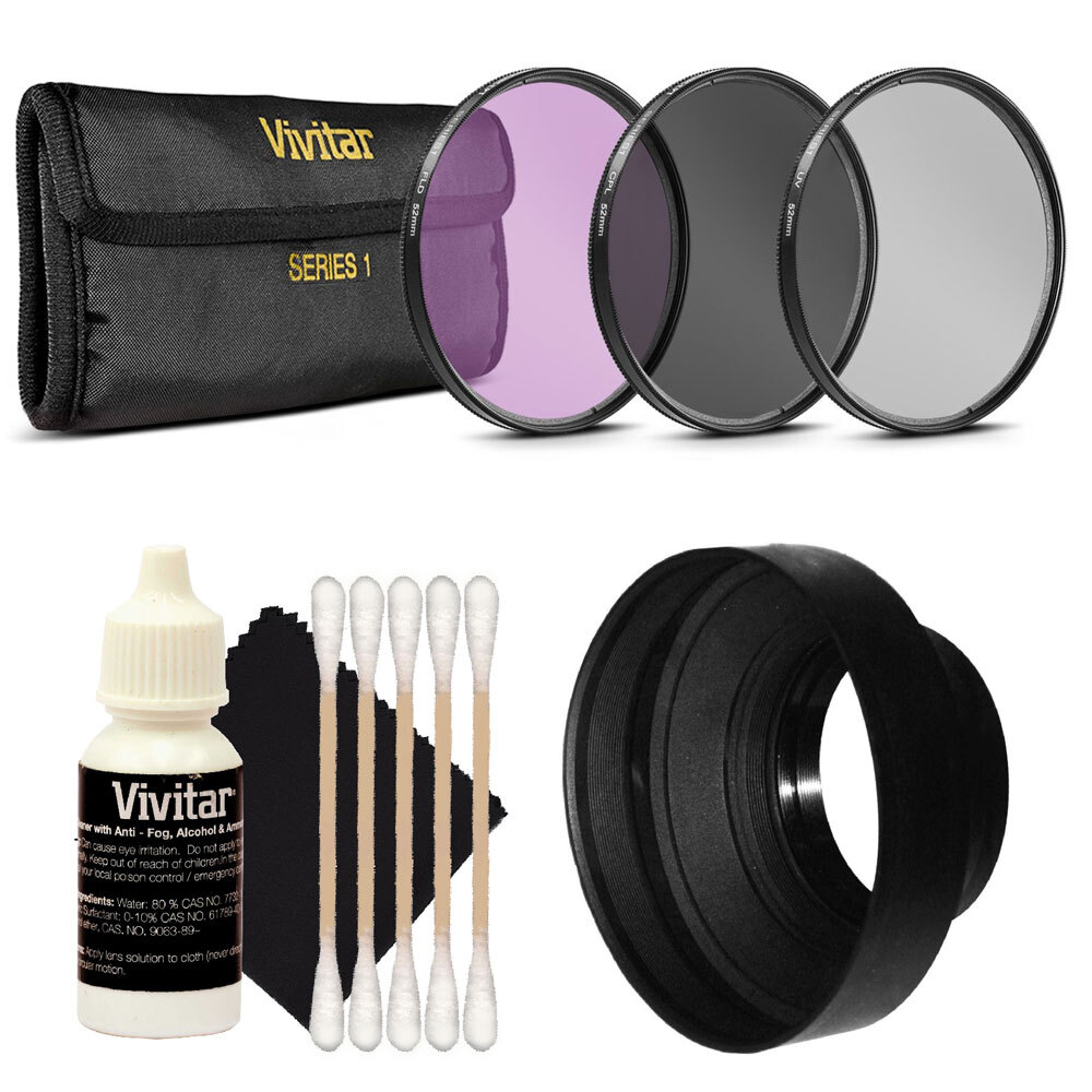 3pc Filter UV CPL FDL + 3 Function Hood + More For Nikon D3300 D3400 D5300 D5600