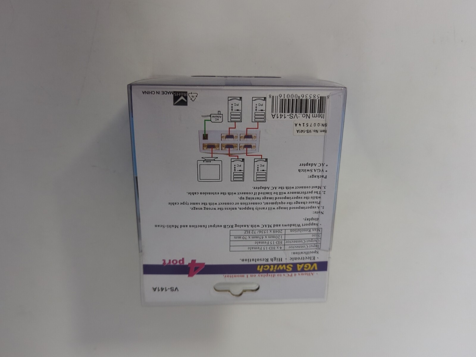 VGA SWITCH 4 PORT VS-141A