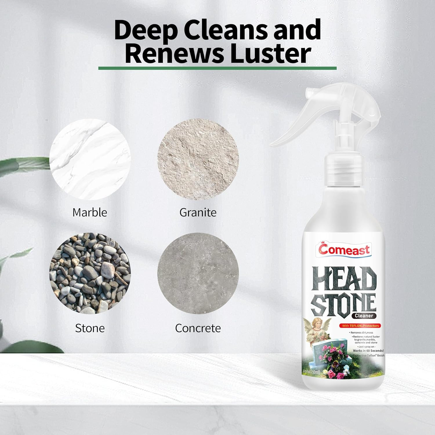 Headstone Cleaner for Graves, Cemetery, Gravestone, Tombstone Cleaner Solution R