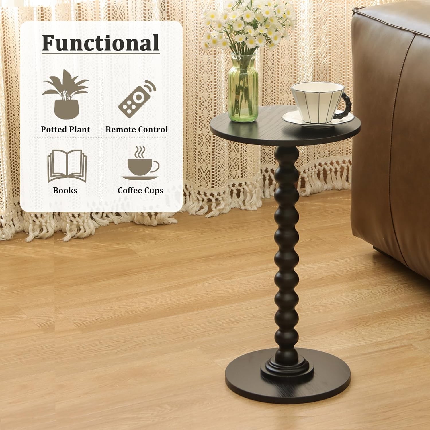 Round Side Table Small Drink Table Small Spaces Modern Accent End Table New
