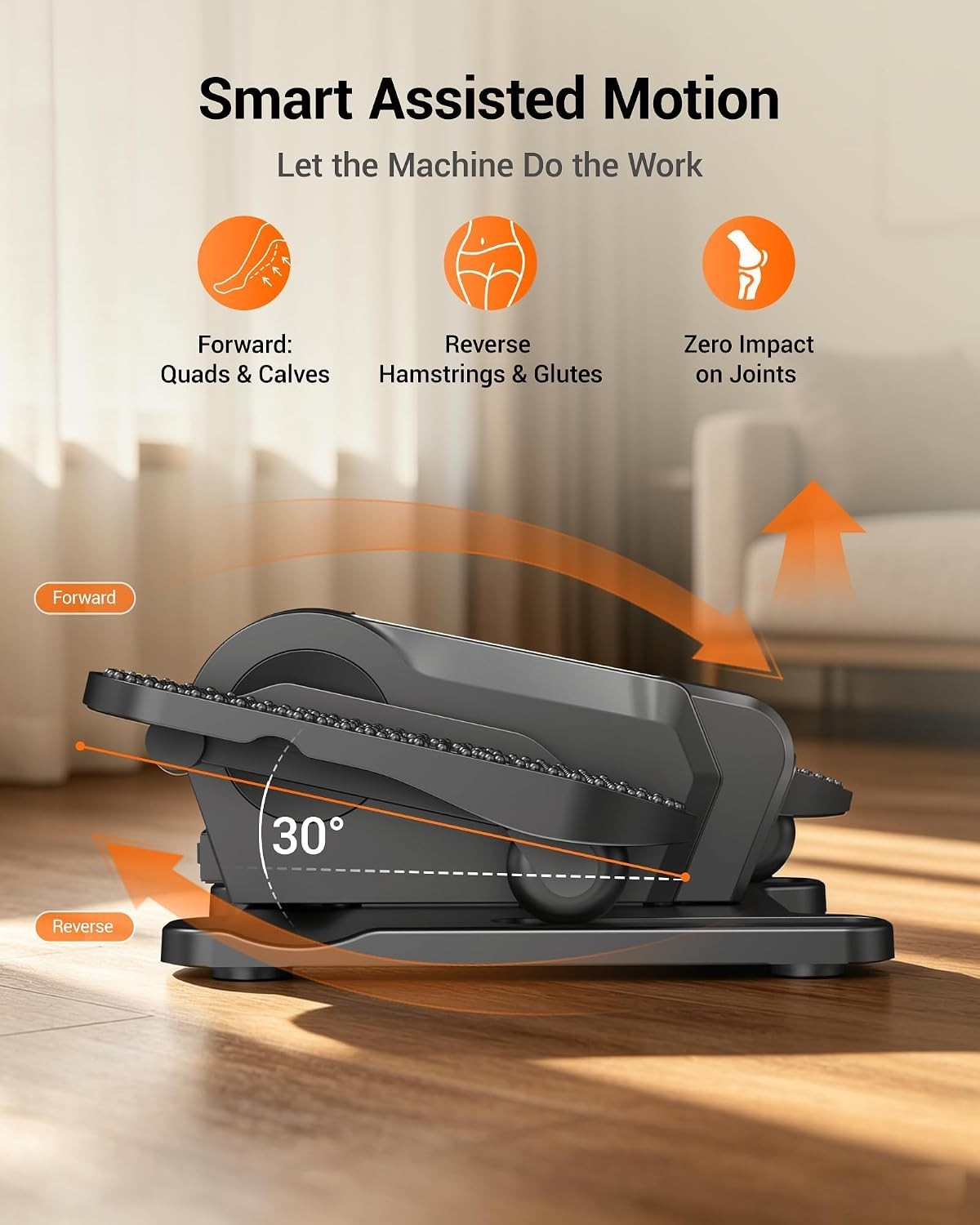 Compact Mini Elliptical Machine with Remote | 12 Adjustable Speeds for Home Use