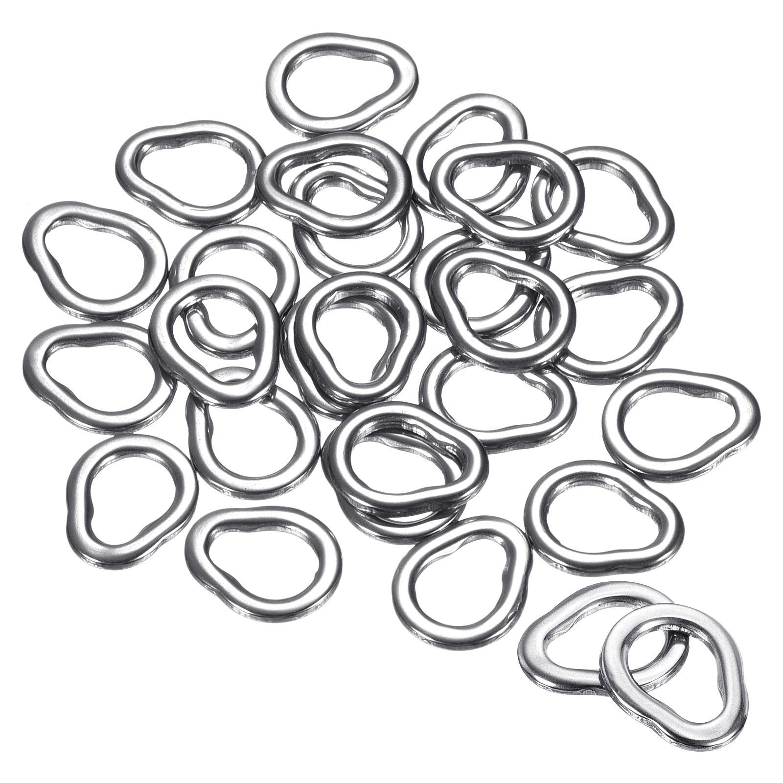 1.2x8.5mm Fishing Split Rings, 50 Pack 304 Stainless Steel Solid Wire Snap Ring
