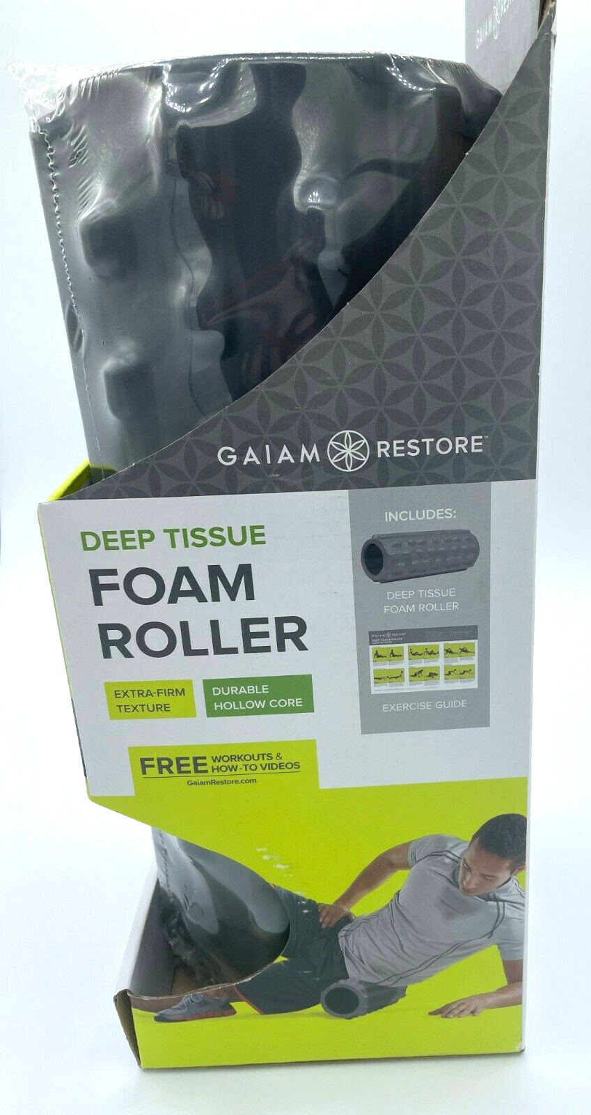 Gaiam 13" Restore Deep Tissue Foam Roller Smooth Texture Durable Hollow Core