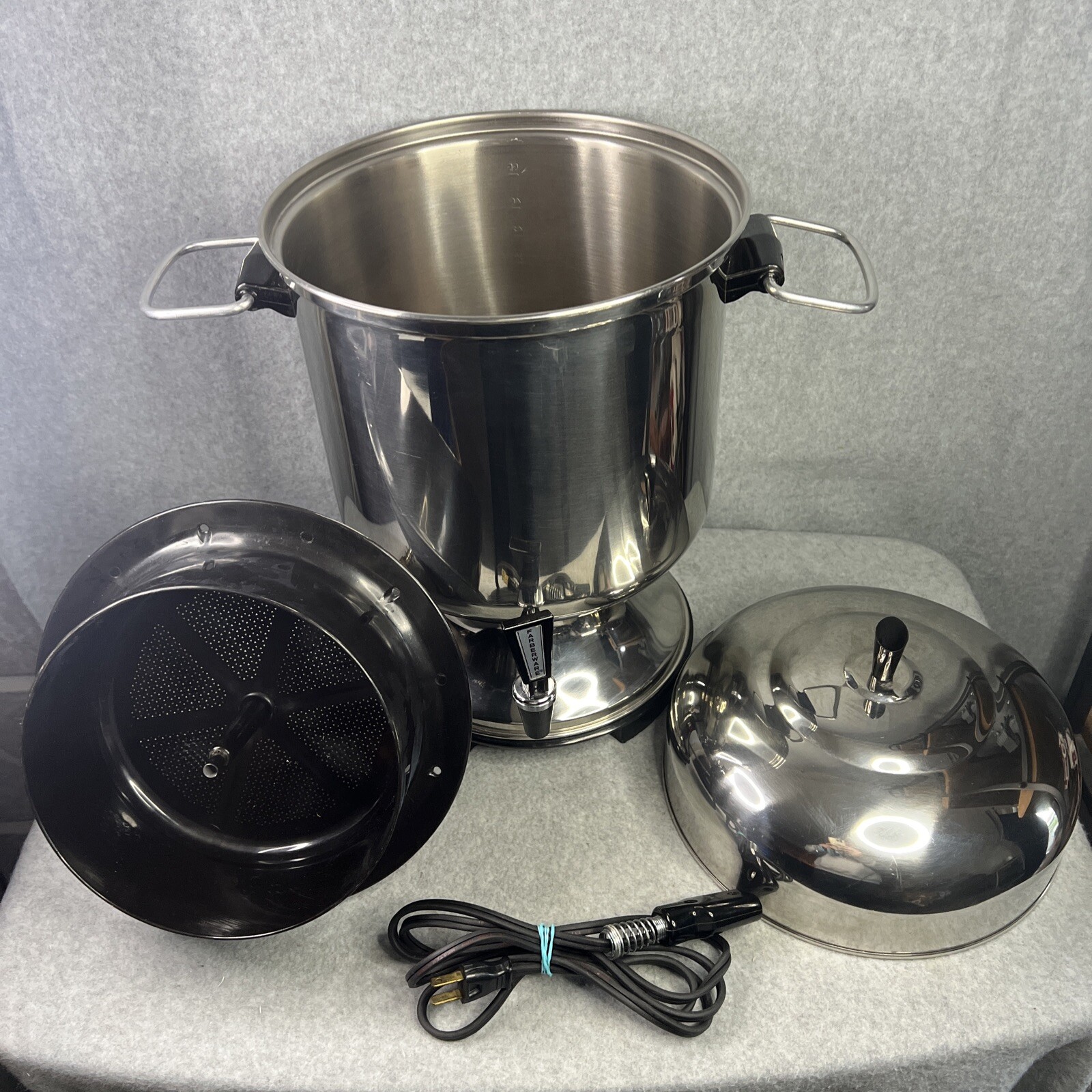 Farberware Coffee Percolator Model 155A Stainless Steel Vintage Tested Works EUC