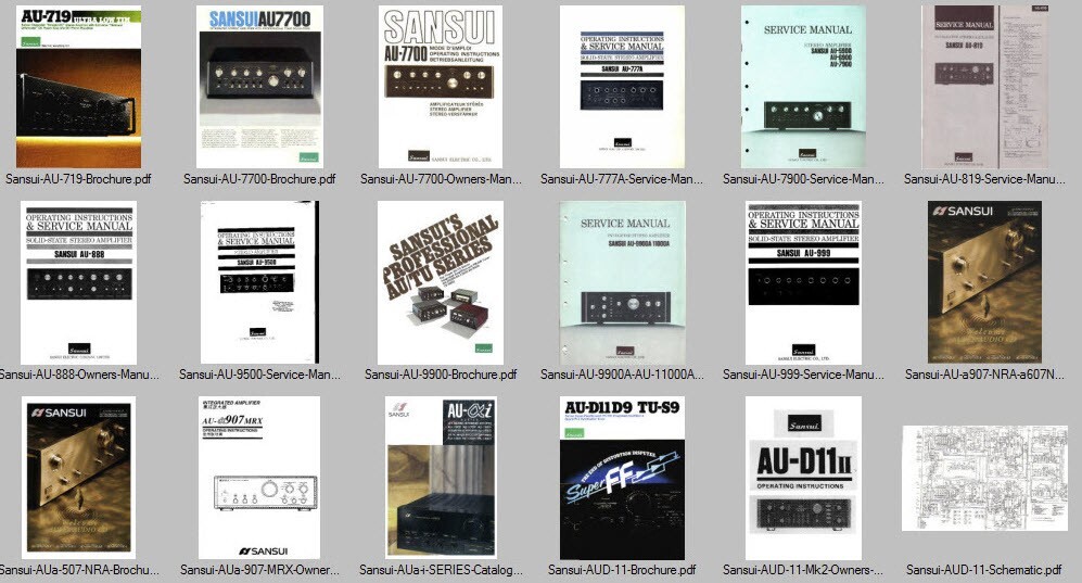 Sansui Service Manuals Brochures Magazines Schematics Collection Computer DVD !!
