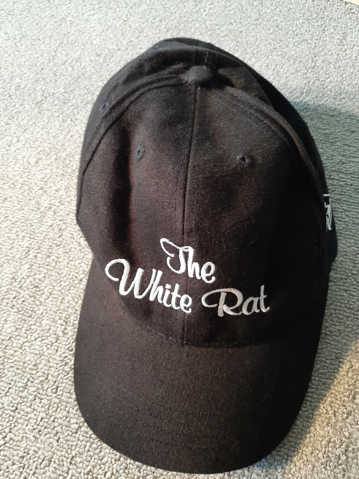 The White Rat Visor Adult Womens One Size Adjustable Black Rare