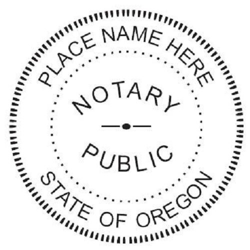 State of Oregon| Custom Round Self-Inking Notary Public Stamp Ideal 400R