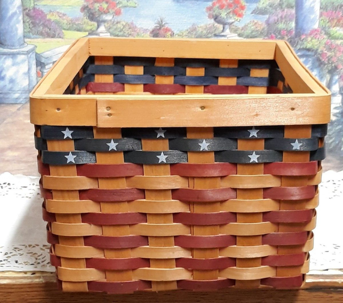 Country Woven Patriotic Stackable Set of Baskets