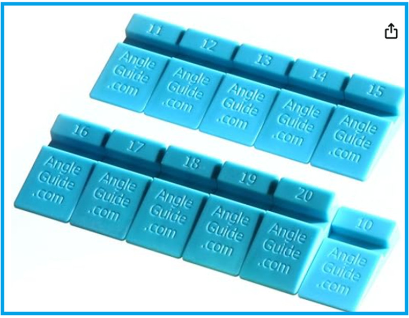 New Angle Guides 10 to 20 degrees for Sharpening Knives on Stone, Blue*