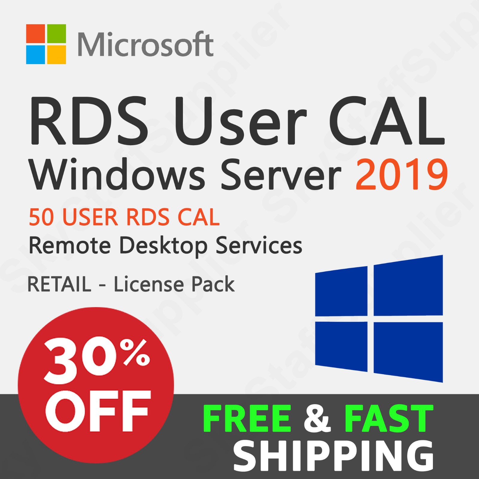 Microsoft Windows Server 2019 RDS [REMOTE DESKTOP SERVICES] 50 USER CAL, NEW