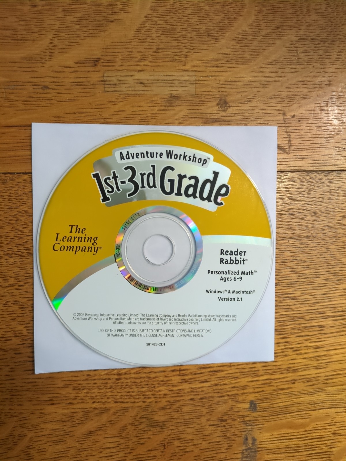 Adventure Workshop 1st-3rd Grade personalized math 6-9 (PC, 2002) disc only