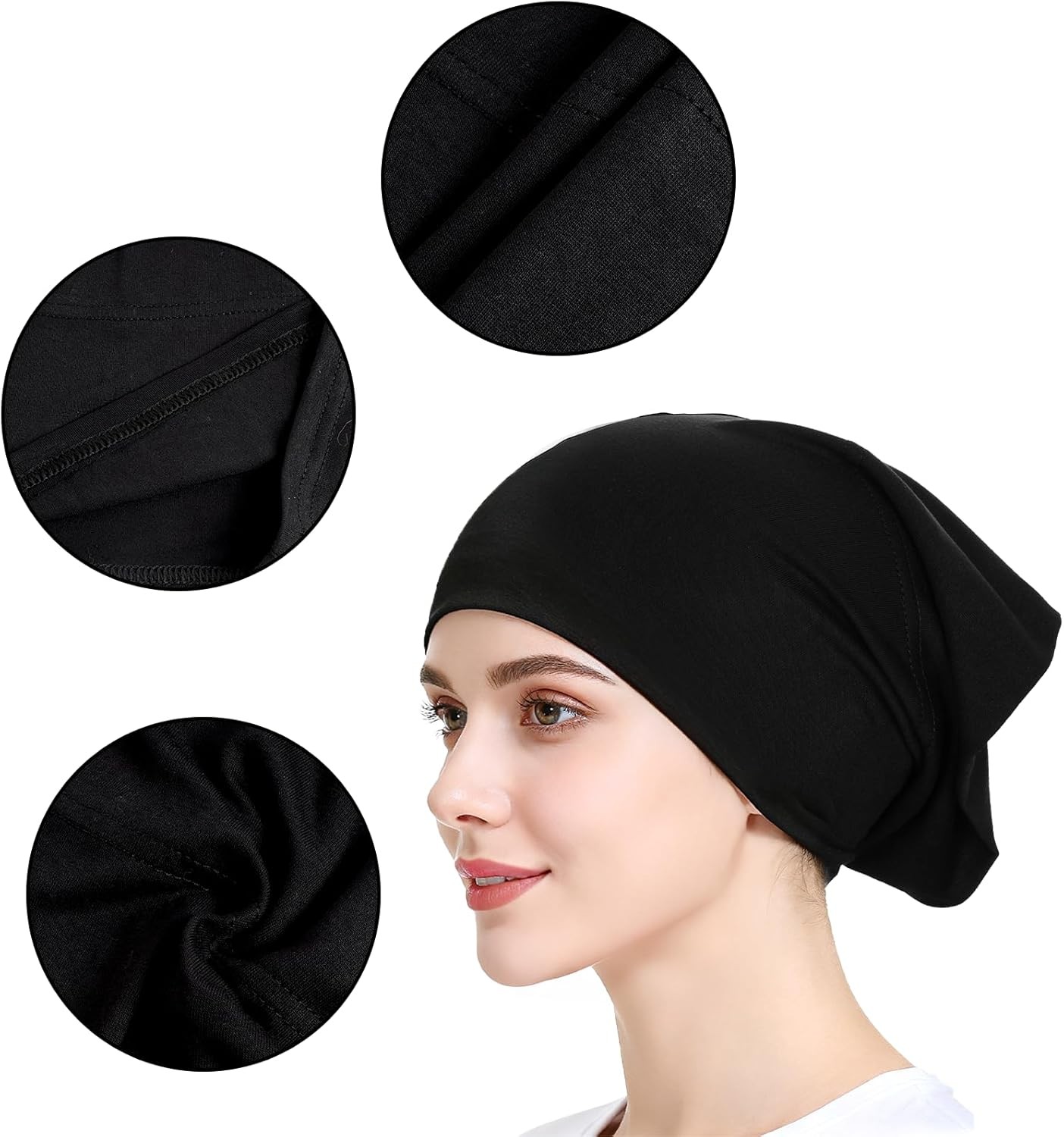 2Pcs Elastic Muslim Women Hijab Underscarf Bonnet Cap Beanies Headwear Headwrap