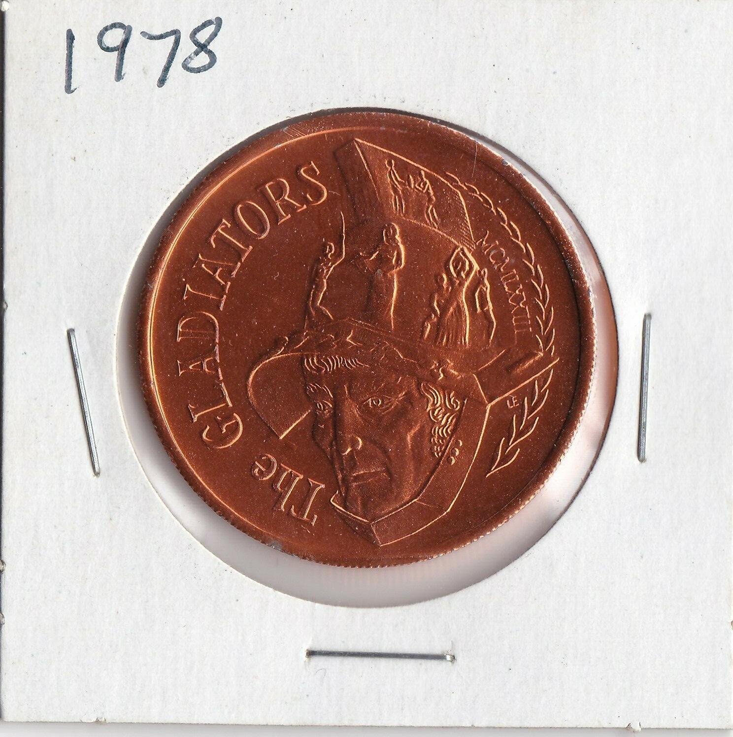 1978 The GLADIATORS MCMLXXIII  MARDI GRAS DOUBLOON (JOE FERGUSON)