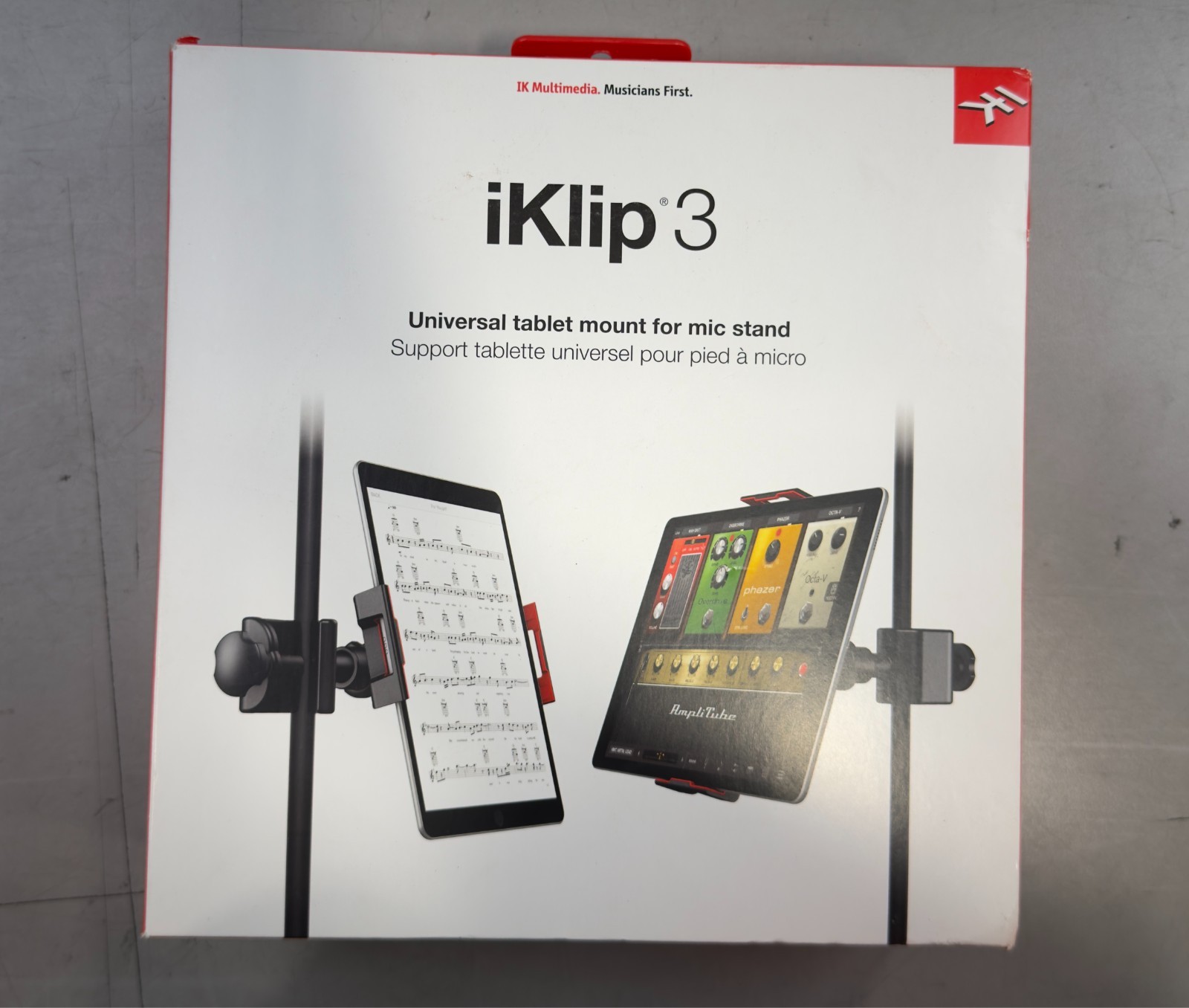 IK Multimedia iKlip 3 Universal Mic Stand Support for Tablets Sealed NEW