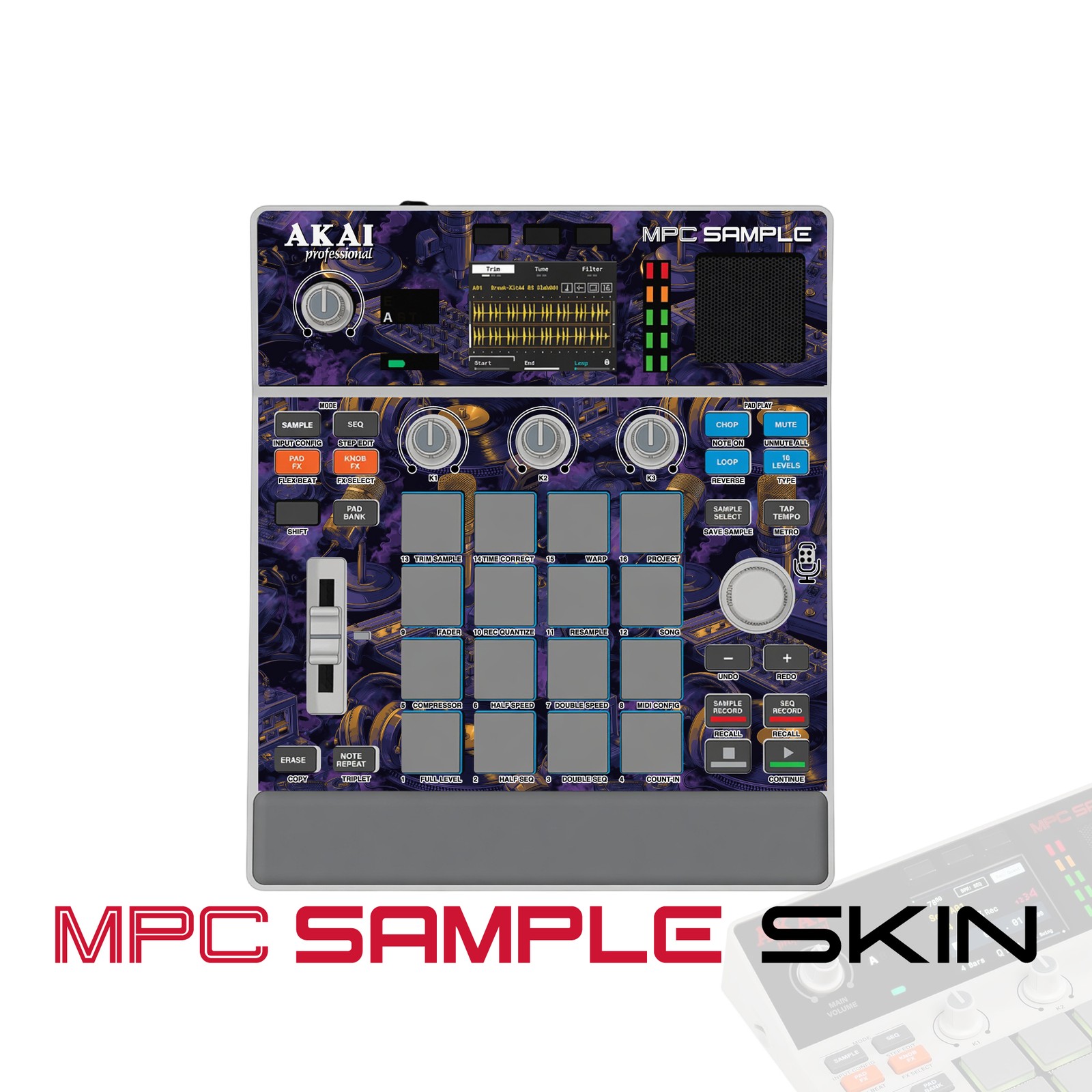 Akai MPC Sample Skin / Purple Gold Dimension